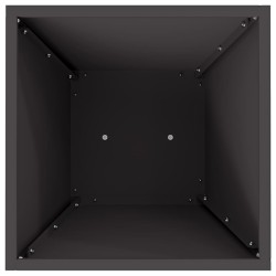 Porte-plante de jardin avec bol noir 35x35x73 cm en acier. 