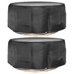 Housses pour meubles de jardin 2 pcs 10 œillets Ø260x90 cm rond 