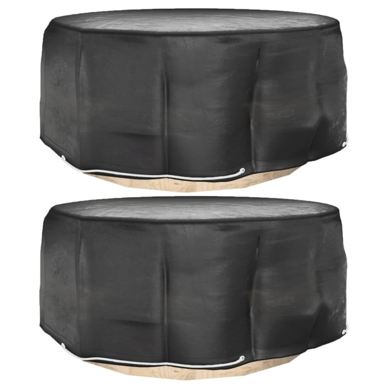 Housses pour meubles de jardin 2 pcs 10 œillets Ø260x90 cm rond 