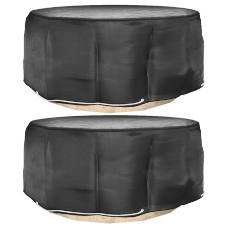 Housses pour meubles de jardin 2 pcs 10 œillets Ø260x90 cm rond 