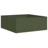 Jardinière vert olive 80x80x30 cm acier 