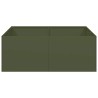 Jardinière vert olive 80x80x30 cm acier 