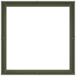 Jardinière vert olive 80x80x30 cm acier 