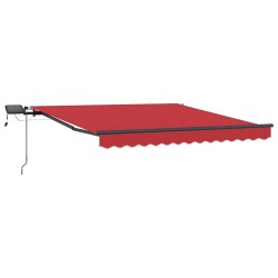 Store rétractable manuel avec LED Rouge 350x250 cm 