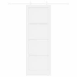 Porte coulissante avec matériel blanche 83x232 cm en pin massif 