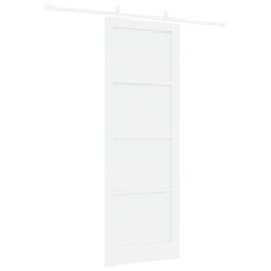 Porte coulissante avec matériel blanche 83x232 cm en pin massif 