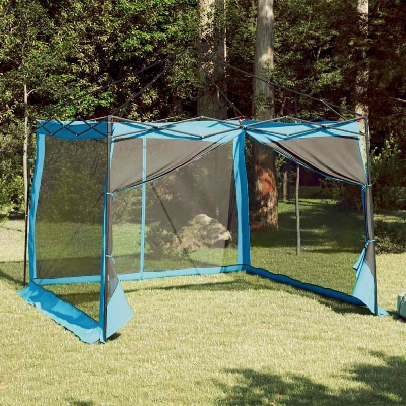Tente avec toit Autre avec évent Réglable Bleu et Noir 303 x 303 cm 