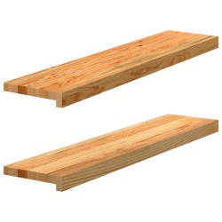 Appuis de fenêtre 2 pcs marron clair bois de chêne massif 