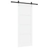 Porte Coulissante avec Ensemble de Quincaillerie Blanche 83x211 cm Bois de Pin Massif 