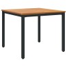 Ensemble de salle à manger de jardin 3 pièces en poly rattan gris et bois d'acacia 