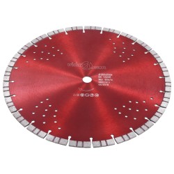 Disque de coupe diamanté avec turbo et trous Acier 350 mm 