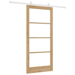 Porte coulissante avec quincaillerie 'ORKDAL'en bois massif et verre 