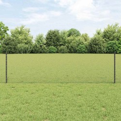 Poteaux de clôture 11 pcs U-Channel Gris 60 cm Acier 