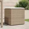 Boîte de Rangement Beige et crème Effet rotin, coussin en polyester 