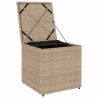 Boîte de Rangement Beige et crème Effet rotin, coussin en polyester 