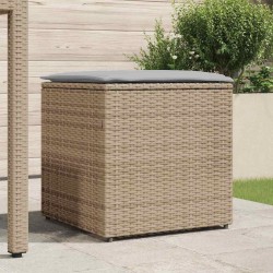 Coffre de rangement extérieur Beige Rattan synthétique Moyen 