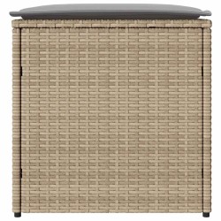 Coffre de rangement extérieur Beige Rattan synthétique Moyen 