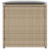 Coffre de rangement extérieur Beige Rattan synthétique Moyen 