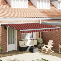 Store Rétractable Manuel avec LED Orange et Marron 350x250 cm 