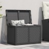 Boîte de rangement de jardin 180 L Noir PP Rotin 