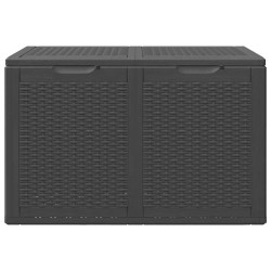 Boîte de rangement de jardin 180 L Noir PP Rotin 