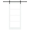 Porte coulissante avec matériel 'ORKDAL'Bois massif blanc et verre 