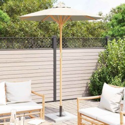Parasol de jardin crème et blanc 180 x 230 cm en bambou 