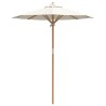 Parasol de jardin crème et blanc 180 x 230 cm en bambou 