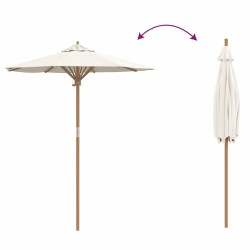 Parasol de jardin crème et blanc 180 x 230 cm en bambou 