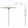 Parasol de jardin crème et blanc 180 x 230 cm en bambou 