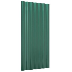 Panneaux de toit 12 pcs Acier enduit de poudre Vert 80x36 cm 