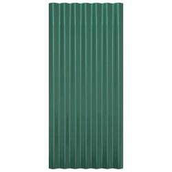 Panneaux de toit 12 pcs Acier enduit de poudre Vert 80x36 cm 