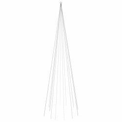 Sapin de Noël sur mât de drapeau 732 LED blanc chaud 300 cm 