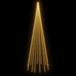 Sapin de Noël sur mât de drapeau 732 LED blanc chaud 300 cm 