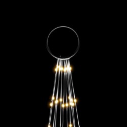 Sapin de Noël sur mât de drapeau 732 LED blanc chaud 300 cm 
