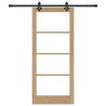 Porte coulissante avec quincaillerie 'ORKDAL'en bois massif et verre 