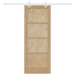 Porte coulissante avec ensemble de quincaillerie 78x202 cm Bois massif de pin 