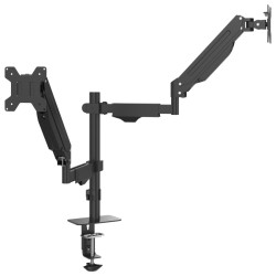 Bras pour moniteur double 27 pouces max ressort à gaz 20 kg 