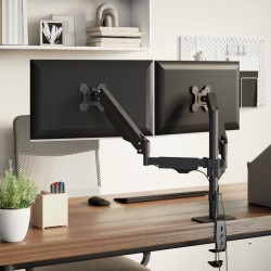 Bras pour moniteur double 27 pouces max ressort à gaz 20 kg 