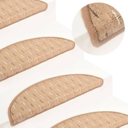 Tapis de marches d'escalier 15 pcs Marron clair 56x17x3 cm 