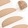Tapis de marches d'escalier 15 pcs Marron clair 56x17x3 cm 