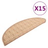 Tapis de marches d'escalier 15 pcs Marron clair 56x17x3 cm 