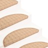 Tapis de marches d'escalier 15 pcs Marron clair 56x17x3 cm 