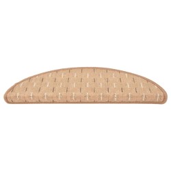 Tapis de marches d'escalier 15 pcs Marron clair 56x17x3 cm 