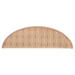 Tapis de marches d'escalier 15 pcs Marron clair 56x17x3 cm 
