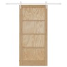 Porte coulissante avec ensemble matériel 93x202 cm en bois massif de pin 