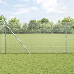 Clôture en fil soudé avec 13 piquets de 1,4x25 m en acier galvanisé 