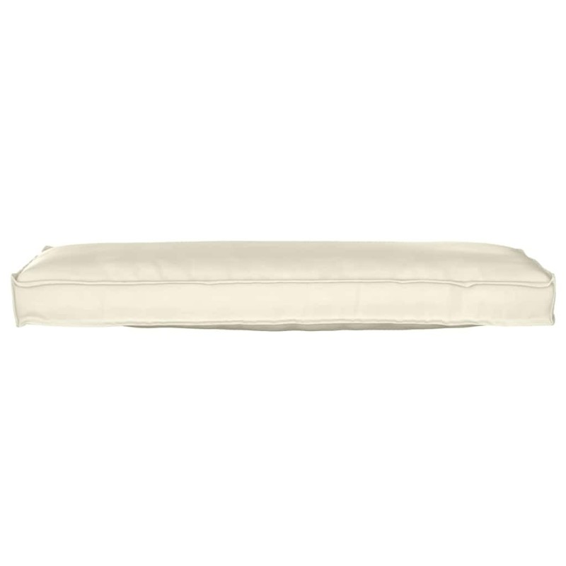Coussins de palette pour banc - 2 pcs Crème - 120 x 40 x 8 cm - Tissu Oxford 