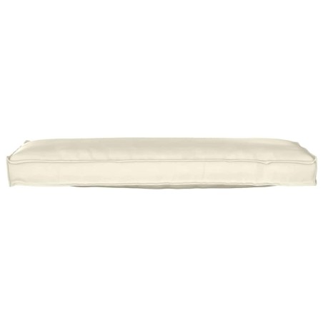 Coussins de palette pour banc - 2 pcs Crème - 120 x 40 x 8 cm - Tissu Oxford 