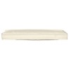 Coussins de palette pour banc - 2 pcs Crème - 120 x 40 x 8 cm - Tissu Oxford 